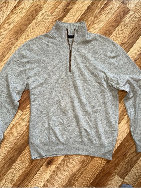 Cruciani Other - Cruciani Men's Light Gray Quarter-Zip Sweater